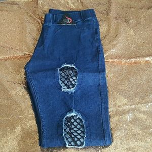 😚😚Plus 😚😚Skinny Jeans with fishnet openings